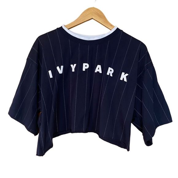 IVY PARK Tops - Ivy Park cropped logo baseball tee blue medium